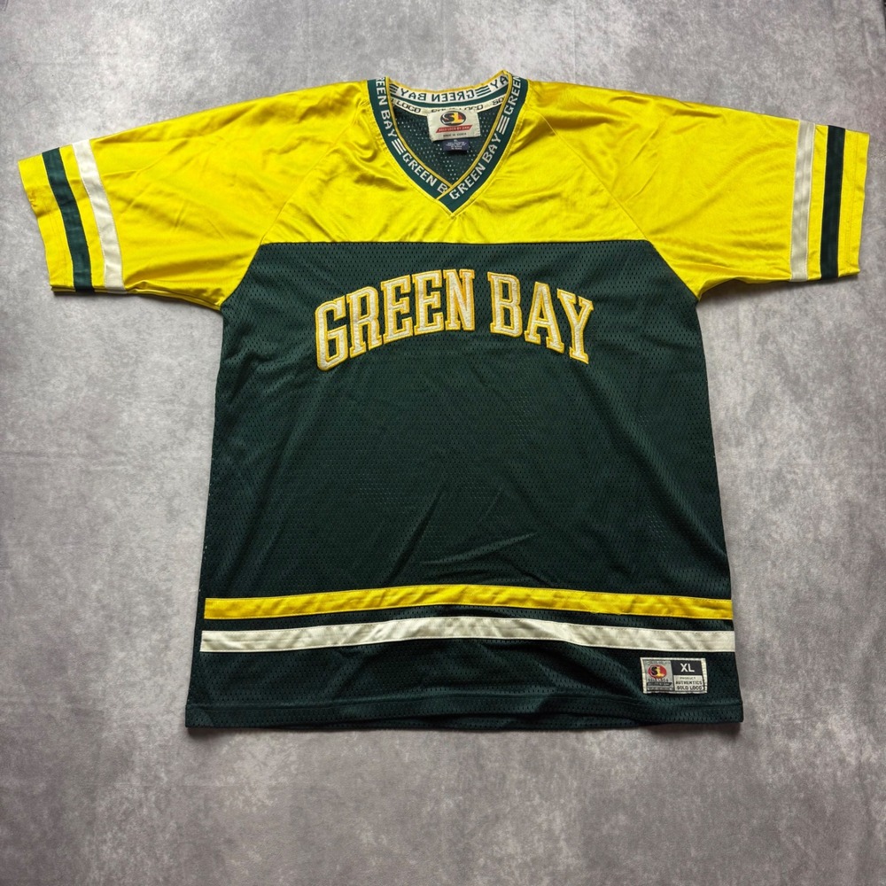 Solo Loco Green Bay Packers Mesh Jersey Mens XL Green Yellow Vintage Football